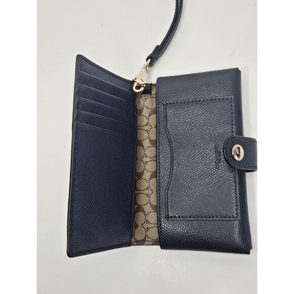 Coach Mini Cora Domed Satchel Bi Color Leather F34517 Midnight Blue W/ Wristlet - Picture 10 of 16